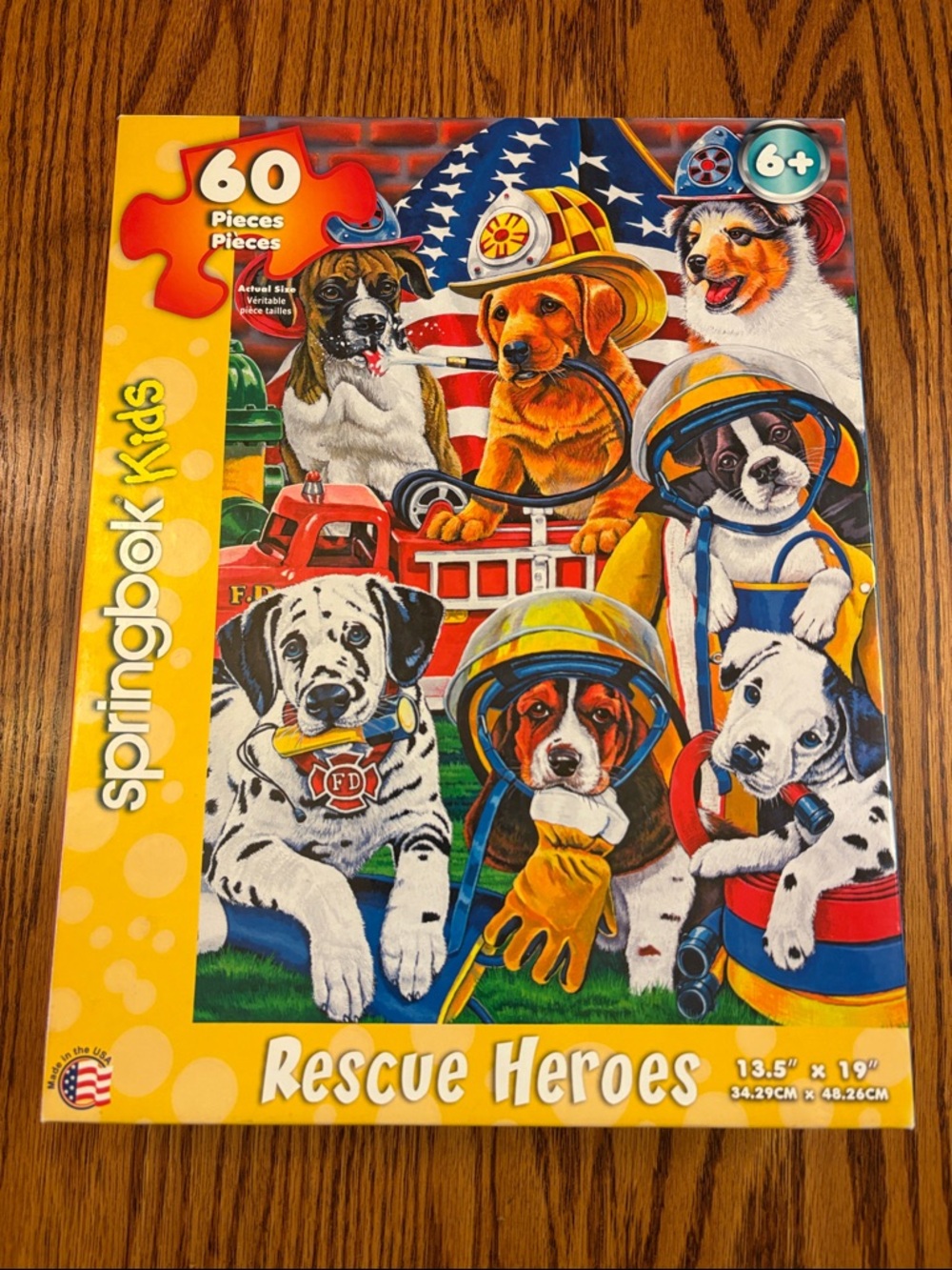 Springbok Rescue Heroes 60-Piece Jigsaw Puzzle -Dogs in Fire Rescue Gear Scene